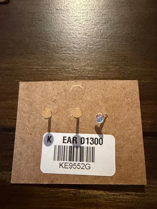 Musthave Gold-Tone Opal Flat-Back Stud Earring Set - 3 Pack - Picture 2 of 3